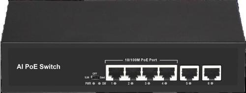 4port +2 UPLINK 60w FULL PoE 08ODS-4P2U 10/100 Yönetilemez Switch