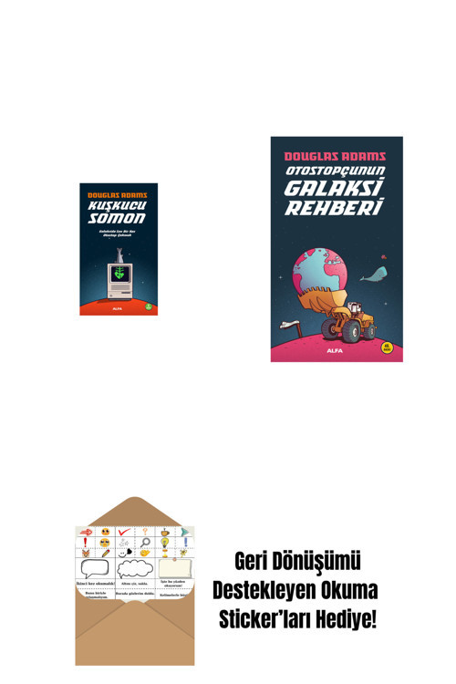 Alfa Yayıncılık Kuşkucu Somon + Otostopçunun Galaksi Rehberi + Okuma Sticker'Ları
