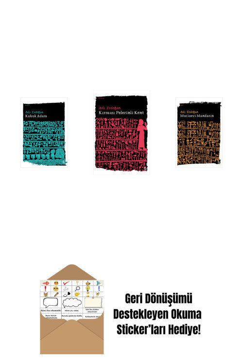 Everest Yayınları Kabuk Adam + Kırmızı Pelerinli Kent + Mucizevi Mandarin + Okuma Sticker'Ları