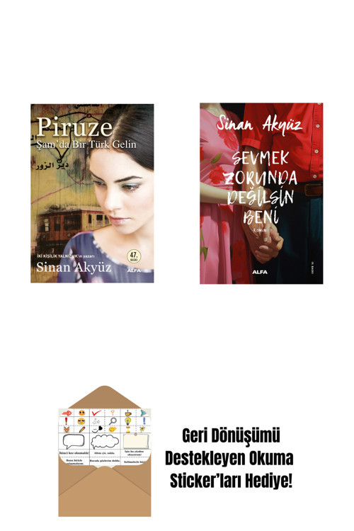 Alfa Yayıncılık Piruze - Şam'Da Bir Türk Gelin + Sevmek Zorunda Değilsin Beni + Okuma Sticker'Ları