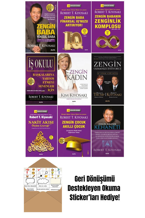 Alfa Yayıncılık Robert T. Kiyosaki 9 Kitap Set + Okuma Sticker'Ları