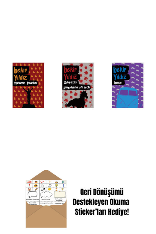 Everest Yayınları Mahşerin İnsanları + Sahipsizler - Dünyadan Bir Atlı Geçti + Harran + Okuma Sticker'Ları
