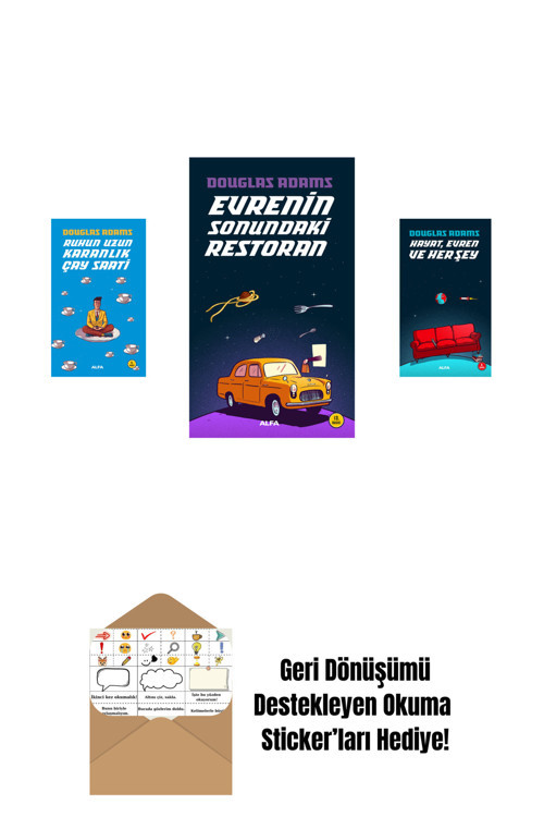 Alfa Yayıncılık Douglas Adams 3 Kitap Set + Okuma Sticker'Ları