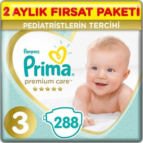 Premium Care Bebek Bezi 3 Beden 288 Adet Midi 2 Aylık Fırsat Paketi