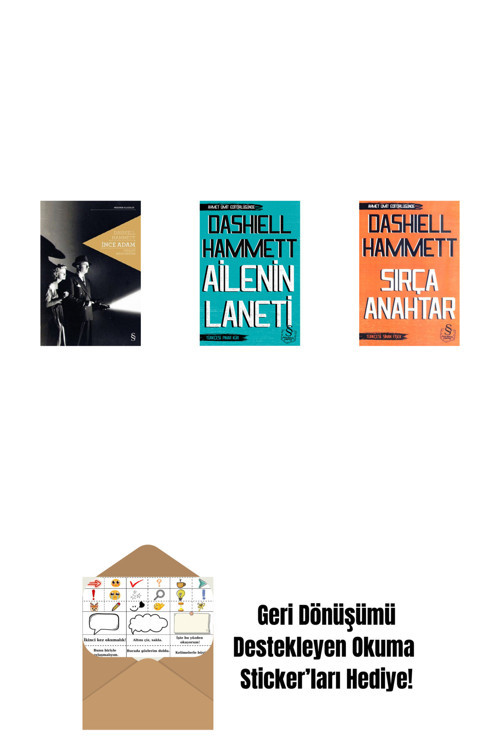 Everest Yayınları İnce Adam + Türk Sokağındaki Ev (Cep Boy) + Sırça Anahtar (Cep Boy) + Okuma Sticker'Ları