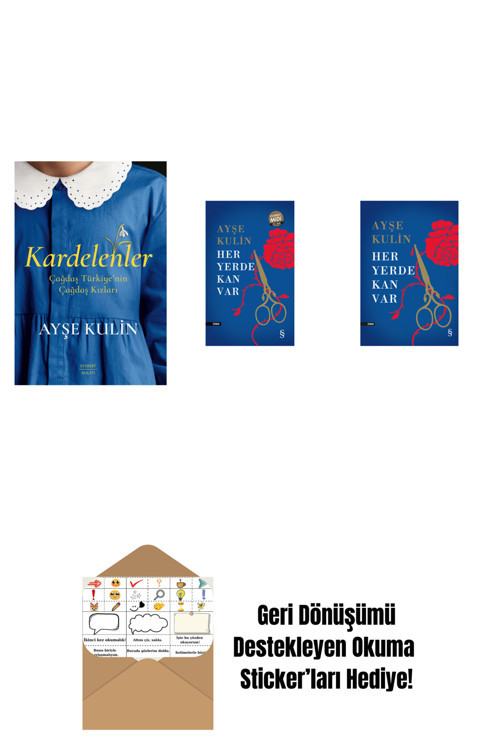 Everest Yayınları Kardelenler + Her Yerde Kan Var (Midi Boy) + Her Yerde Kan Var (Ciltli) + Okuma Sticker'Ları