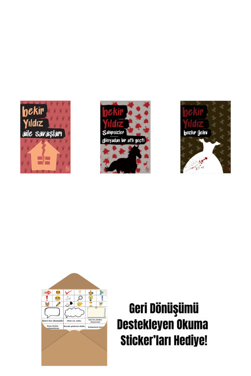 Everest Yayınları Aile Savaşları + Sahipsizler - Dünyadan Bir Atlı Geçti + Bozkır Gelini + Okuma Sticker'Ları