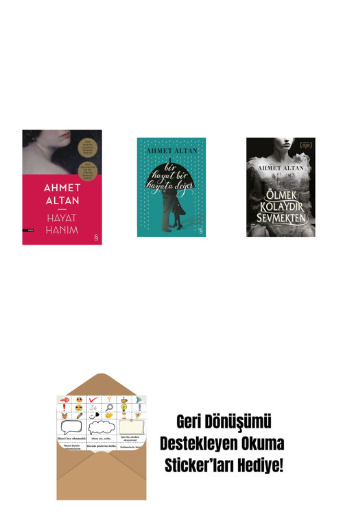 Everest Yayınları Hayat Hanım + Bir Hayat Bir Hayata Değer + Ölmek Kolaydır Sevmekten + Okuma Sticker'Ları