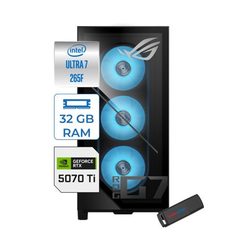 Rog G700  Intel® Core™ Ultra 7 265F Aı 32GB Ddr5 1tb SSD 16GB/RTX5070TI  Freedos Masaüstü Bilgisayar TF07265F AI0260F02+ZETTAUSBBELLEK