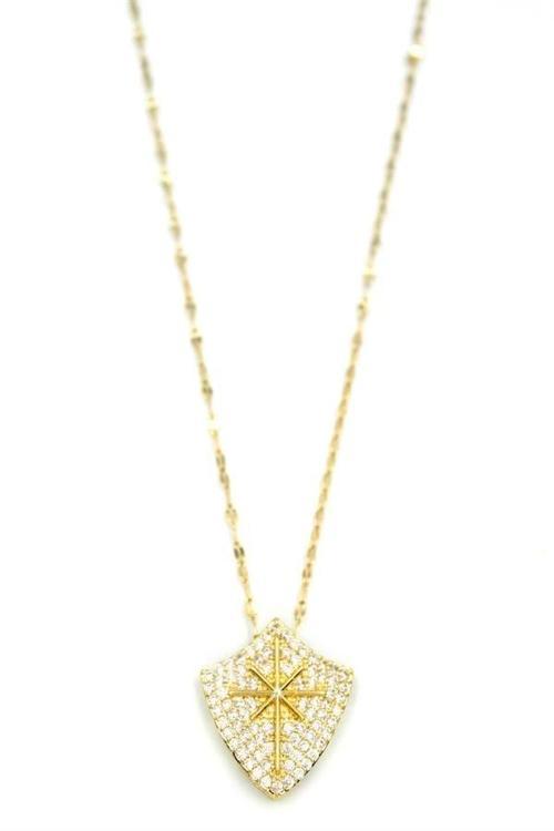 Taşlı Kutup Yıldızı Kolye - Altın