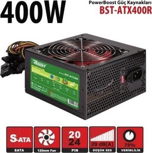 PowerBOOST 400W BST-ATX400R 12cm Fanlı Power Supply