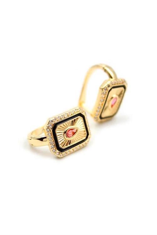 Damla Taşlı Küpe - Pembe