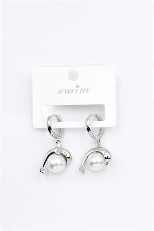 İncili Yunus Küpe - Gümüş