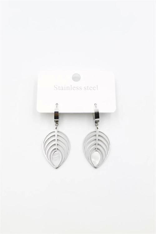 Sedef Yaprak Küpe - Gümüş