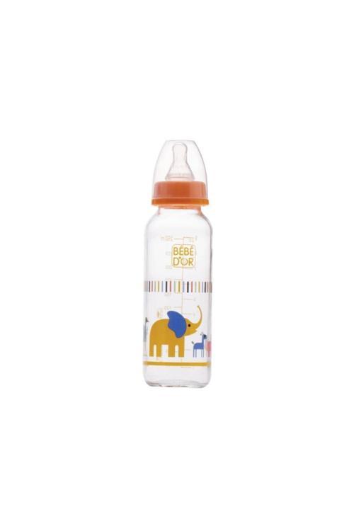 31302 Desenli Cam Biberon 250 Ml - Turuncu