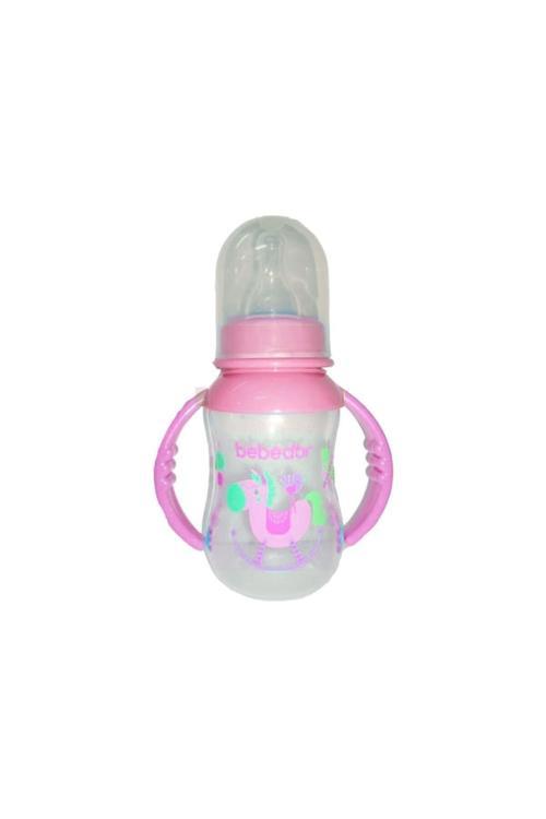 Desenli Kulplu Biberon 125 Ml Pembe Desenli