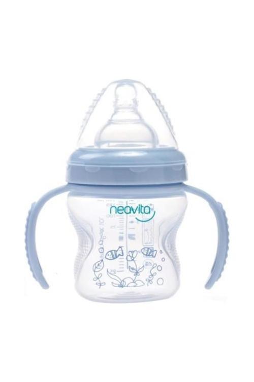 Geniş Ağız Desenli Kulplu Pp Biberon 140 Ml (3 Ay ) Mavi