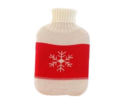 Özel Kılıflı Termofor 2000ML Büyük Boy Sıcak Su Torbası Kırmızı Beyaz