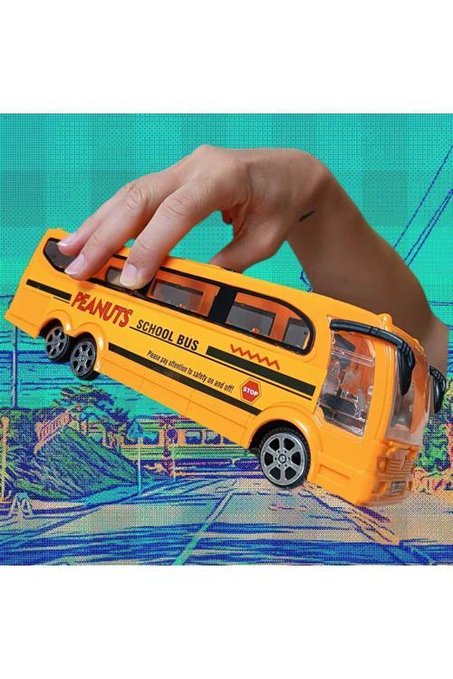 Oyuncak Otobüs Okul Otobüsü 25 Cm Sürtmeli Teker Kutulu