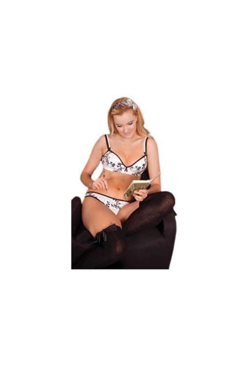 Chezelle Lingerie Organik Desenli Emzirme Takımı-Siyah C105 8586-1286
