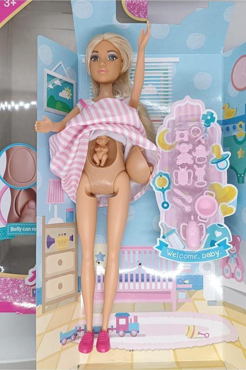 Oyuncak Karnı Açılan Hamile Bebek Kaliteli Model Bebek Ve Bebeği Yeni Aksesuarlı