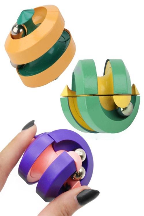Sihirli Top Bilyeli Zeka Küpü Anti- Stres Shuang Run Zeka Gelişim El Becerisi Fidget Spinner Oyuncak