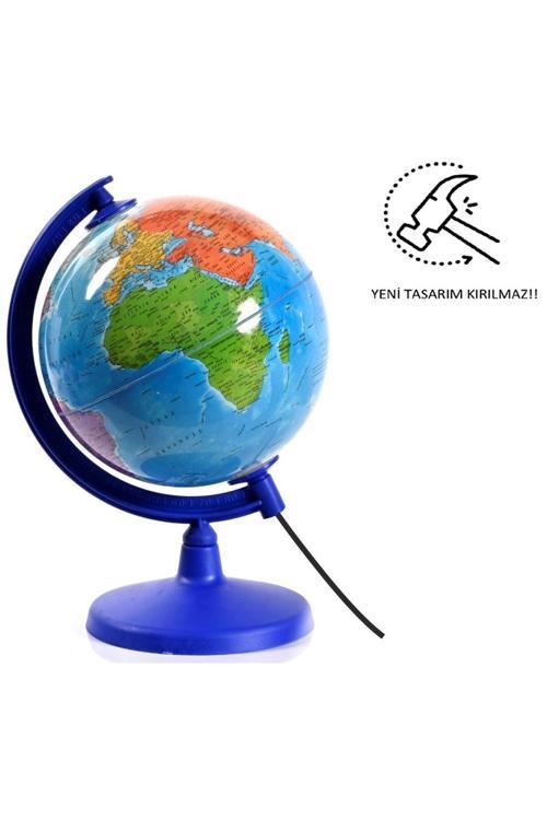 7 Kıta Haritalı Küre Eğitici Hediye Masa-Gece Lambası 20 Cm Çap Işıklı Dünya Küresi / 7 Renkli