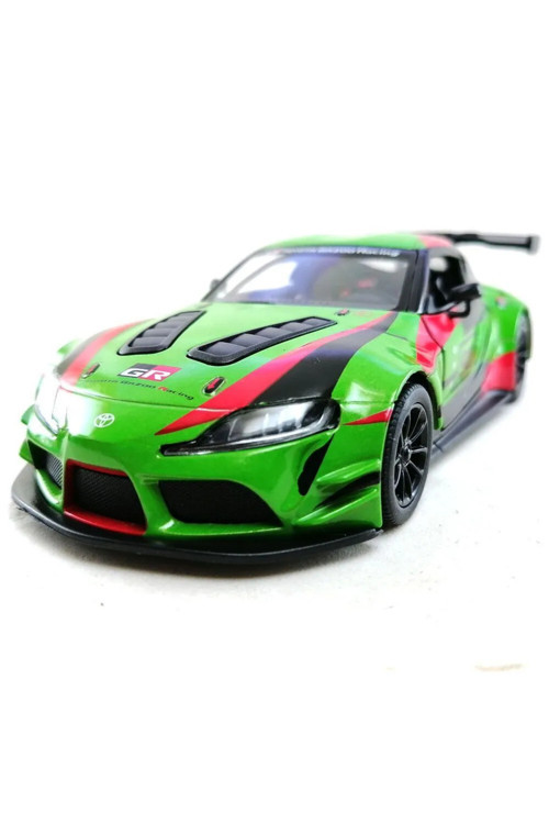 Metal Araba Toyota Supra Toyota Gr Supra Racing Livery Edition 1:36 12,5 Cm Çek Bırak Yeşil
