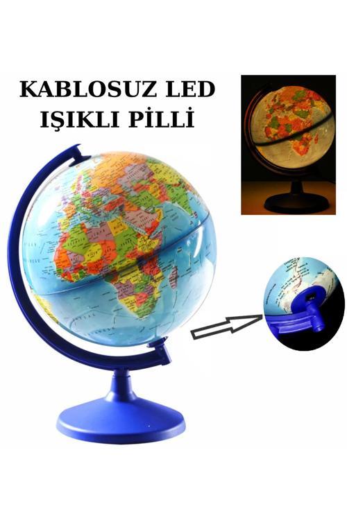 Siyasi Dünya Küresi Kablosuz Led Işıklı En Büyük Boy 30 Cm Çaplı Yer Küre Yazılıp Silinebilir