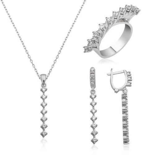 Gümüş Sıra Taşlı Bayan Set SL2247