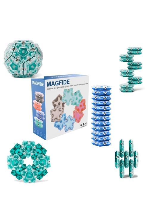 Geode Magnetic Fidget Sphere Geometrik Manyetik Fidget Küre-12 Parça Set Mıknatıslı 3D Stres Oyuncak