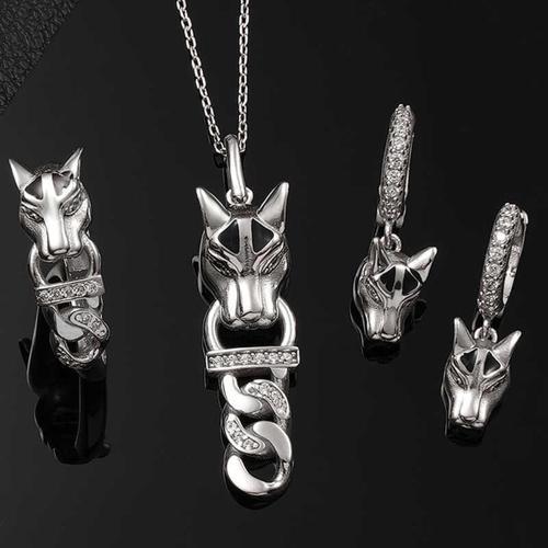 ​Gümüş Kaplan Figürlü Kadın Set SL6036