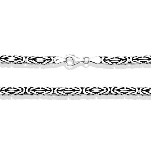 Gümüş Kral Zincir - 4 mm Köşeli SL3379