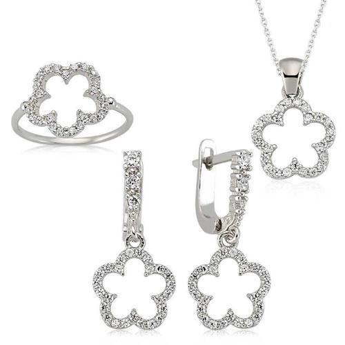 Gümüş Çiçek Bayan Set  SL2289