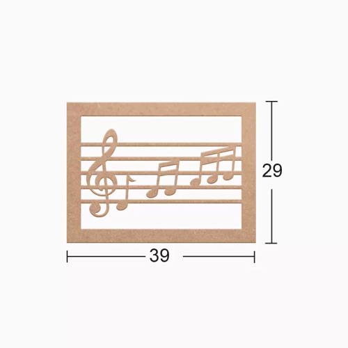 -Art DS 53 Boyanabilir Ahşap Müzik Nota  Desenli Duvar Süsü