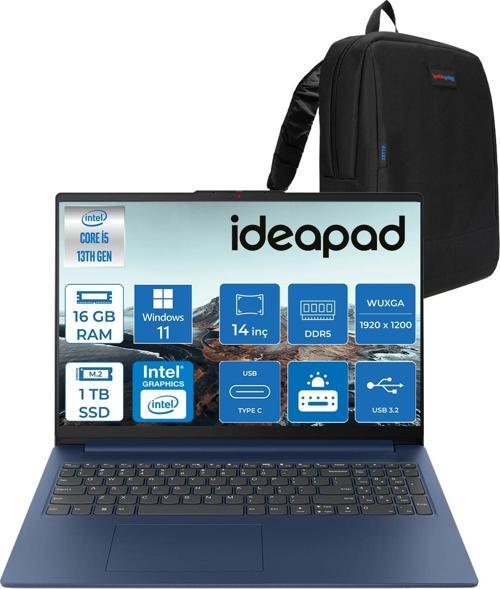 Ideapad Slim 3 14IRH10 Intel Core I5 13420H 16GB 1tb SSD Windows 11 Home Taşınabilir Bilgisayar 14" Wuxga (1920X1200) IPS 300NITS Taşınabilir Bilgisayar 83K00027TRH07 + Zetta Çanta