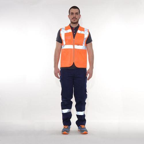 Reflektörlü Mühendis Yelek Turuncu
