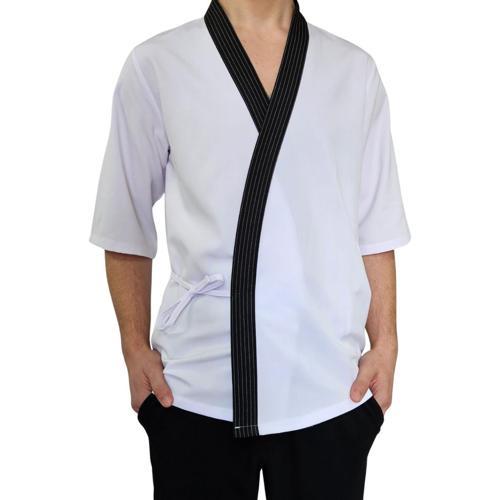Sushi Şef Kimono Ceketi  Beyaz Çizgili