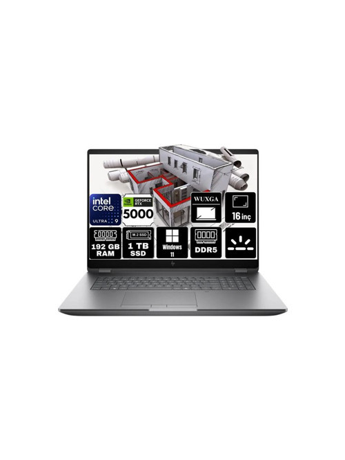 16" Zbook Fury G1İ 5F9T8Es Ultra 9 285Hx-64Gb (2X 32Gb) Ddr5 Ram-1Tb Nvme-24Gb Rtx Pro 5000-W11 Pro