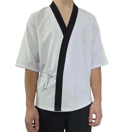 Sushi Şef Kimono Ceketi  Beyaz Siyah