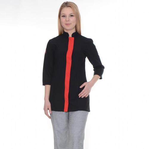 Siyah Kadın Aşçı Ceketi