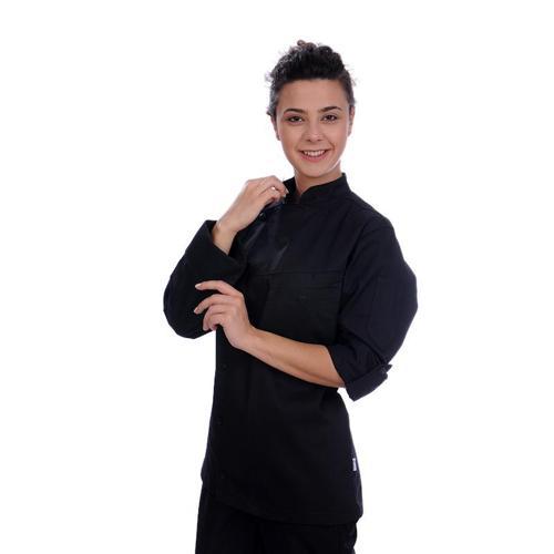 Aşçı Ceket  Unisex  Harman Gabardin Siyah