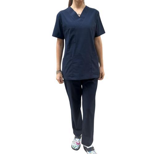 Kadın Hemşire Takım Likralı Lacivert