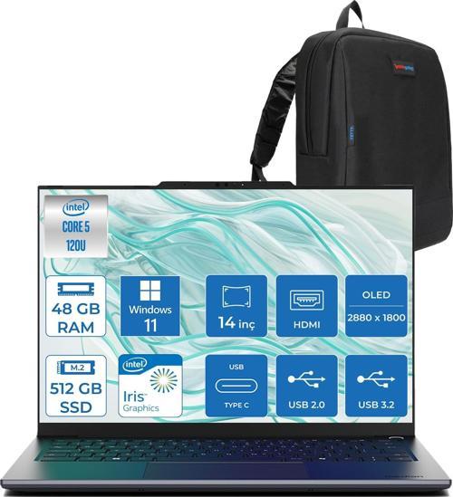 Signium 14 S1 Intel Core 5 120U 48GB 512GB SSD 14" 400NIT OLED 2.8K(2880X1800) Windows 11 Home Taşınabilir Bilgisayar MD600002H27 + Zetta Çanta