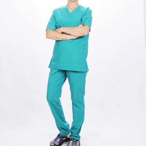 Kadın Muska Yaka Hemşire Forması Yeşil