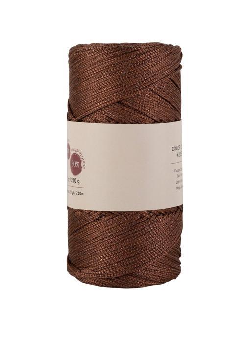 Makrome İpi 3mm Polyester Kahve Simli