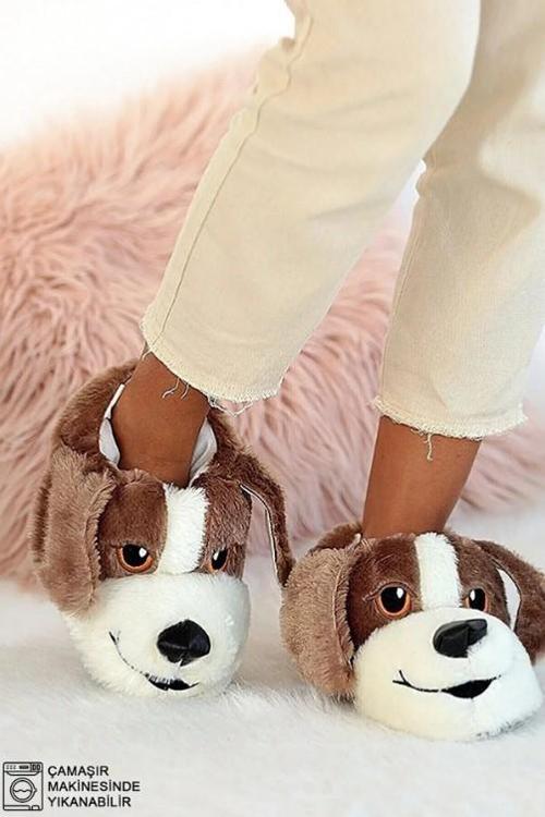 Sevimli Köpek Figürlü Unisex Hayvanlı Panduf