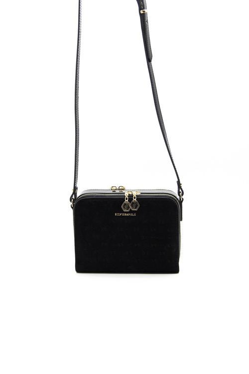 Kadın Çapraz Çanta 888-38341 SILVER POLO ÇAPRAZ BAYAN ÇANTASI M158 SİYAH-RUGAN SİYAH