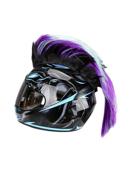 Mavi, Mor, Kırmızı, Sarı Ve Pembe Erkek Kask Saçı – Vantuzlu Motosiklet Aksesuarı