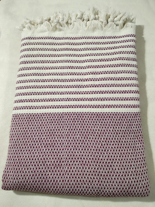 Pamuklu Kaymaz Hasır Dokuma Maxi Kolları Kapatan Koltuk Örtüsü (180x310)-Bordo